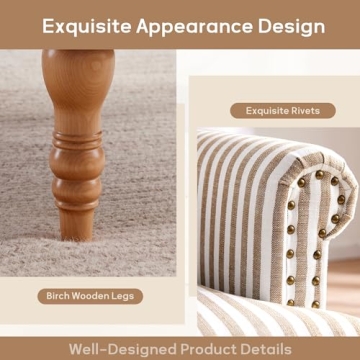 Stylish HUIMO Accent Chair with Striped Upholstery