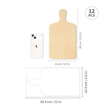 PYD Life 12 Pack Plywood Sublimation Cutting Board Blanks with Handle 11.8 x 6.3 Inch,Rectangle Wood...