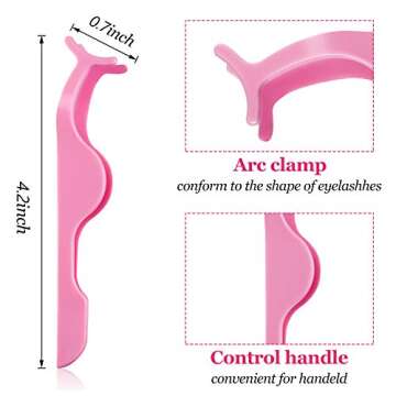 24 Pieces Plastic False Eyelash Applicator Eyelash Extension Tweezers Remover Tool Eyelashes Clip Tw...