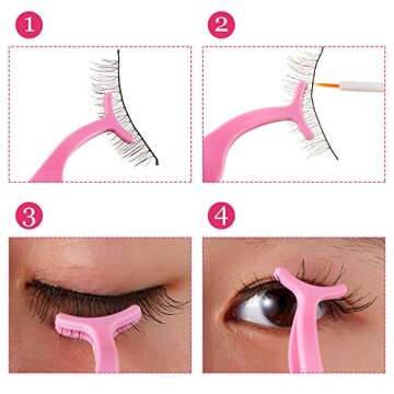 24 Pieces Plastic False Eyelash Applicator Eyelash Extension Tweezers Remover Tool Eyelashes Clip Tweezers for Eyelash Application and Removal (Pink)