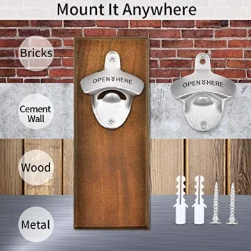 Unique Wall Mounted Magnetic Bottle Opener Gift for Him