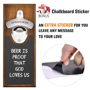 Unique Wall Mounted Magnetic Bottle Opener Gift for Him