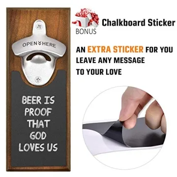 Unique Wall Mounted Magnetic Bottle Opener Gift for Him