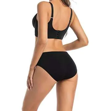 SAYCELI Womens Bikini Panties Seamless Underwear, Soft Stretch Cheekini Hipster Briefs 6 Pack (Black XL)