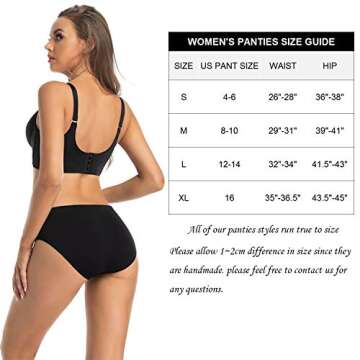 SAYCELI Womens Bikini Panties Seamless Underwear, Soft Stretch Cheekini Hipster Briefs 6 Pack (Black XL)