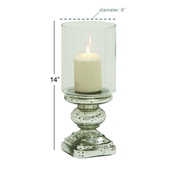 Elegant Deco 79 Handmade Glass Hurricane Lamp 14 Inch