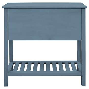 Merax LUMISOL Console Table with 4 Drawers, Slim Small Entryway Sofa Table with Bottom Shelf, Easy Assembly (Navy-Lengthen)