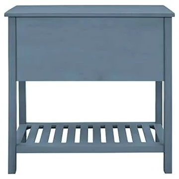 Merax LUMISOL Console Table with 4 Drawers, Slim Small Entryway Sofa Table with Bottom Shelf, Easy Assembly (Navy-Lengthen)