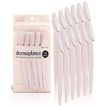 Kitsch Dermaplaning Tool - Face Razors for Grooming & Exfoliation, 12 pc (Blush)