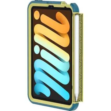 OtterBox Kids EasyGrab iPad Mini 5th Gen Case/Cover with Kickstand Car Mount - Non-Retail Packaging - Galaxy Runner Blue/Green, Kids Tablet Case