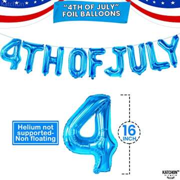 KatchOn 4th of July Balloons Decorations - American Flag & Star Balloons for Festive Celebrations