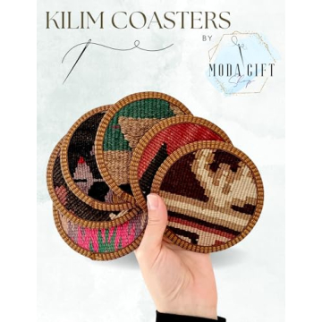 Authentic Kilim Fabric Coaster Set for Stylish Homes