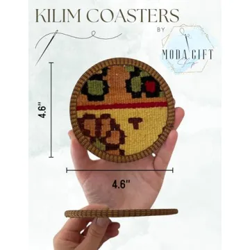 Authentic Kilim Fabric Coaster Set for Stylish Homes