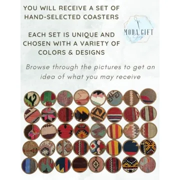 Authentic Kilim Fabric Coaster Set for Stylish Homes