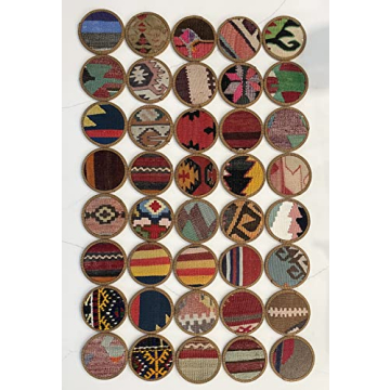 Authentic Kilim Fabric Coaster Set for Stylish Homes