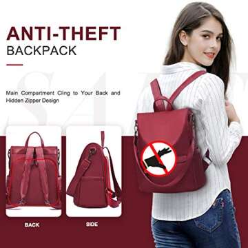 Stylish CHARMORE Women Travel Backpack Anti Theft Rucksack Waterproof Casual Daypacks