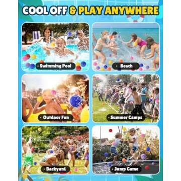 LQYoyz 54 Water Balls Reusable Water Balloons Quick Fill for Kids Outdoor Games & Water Toys - Summe...