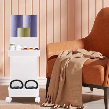 JAYGOVAN Yoga Mat Storage Rack Home Gym Equipment Workout Equipment Organizer Yoga Mat Holder for Du...