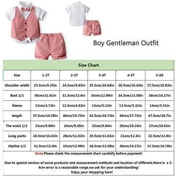 Kimocat Boy Gentleman Outfit Short Sleeve T-Shirt with Fake Vest Pants and Bowtie,Boys Casual 2Pcs Suits (2-3T, Pink)