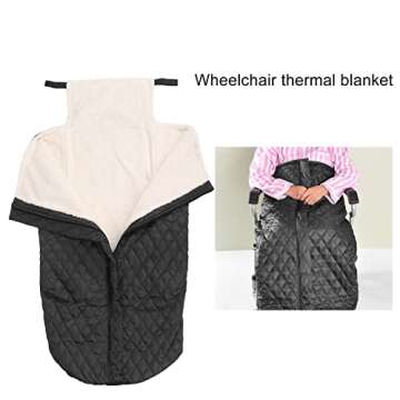 Wheelchair Warm Blanket, Fleece Wheelchair Cover Warm Resist Cold Wind Thicken for Daily Use(black)