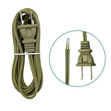 Lamp Light Kit, Antique Brass Repair or Rewiring Table Lamp Kit, 3 Way Socket and 8 Foot Matching Co...