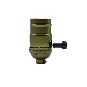 Lamp Light Kit, Antique Brass Repair or Rewiring Table Lamp Kit, 3 Way Socket and 8 Foot Matching Cord Set with Essential Hardware for Vintage Lamps or Other DIY Lighting Fixtures