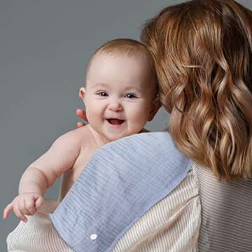 Muslin Baby Bandana Bibs, Super Soft & Absorbent Drool Bibs, Multi-Use Scarf Bibs for Baby Girl, Size Adjustable for Unisex Newborns/Infants/Toddlers, 8 Pack (Solid Color)