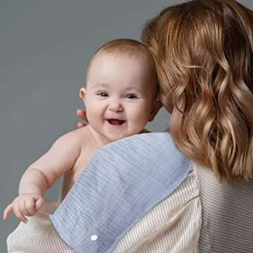 Muslin Baby Bandana Bibs, Super Soft & Absorbent Drool Bibs, Multi-Use Scarf Bibs for Baby Girl, Size Adjustable for Unisex Newborns/Infants/Toddlers, 8 Pack (Solid Color)