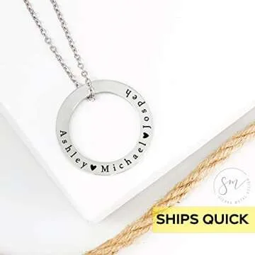 Jenna Rose Ring Necklace Personalized Necklace Washer Necklace Mom Gift Mother's Day Gift Personalized Names Kid Name Gift for Her Ring Necklace Personalized Jewelry Jenna Necklace JENNA-RING