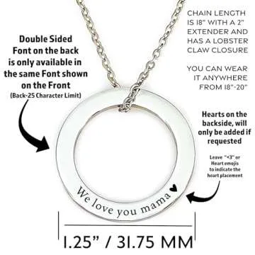 Jenna Rose Ring Necklace Personalized Necklace Washer Necklace Mom Gift Mother's Day Gift Personalized Names Kid Name Gift for Her Ring Necklace Personalized Jewelry Jenna Necklace JENNA-RING