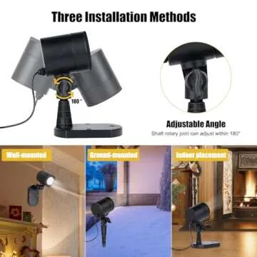 Christmas Snowflake Projector Lights Outdoor, Led Rotating Snowfall Show Lights Waterproof Landscape Decorative Christmas Light Lighting for Xmas Holiday Party Garden Patio Indoor Home Decoration Show