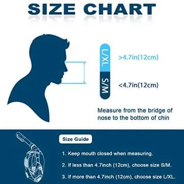 ZIPOUTE Snorkel Mask Full Face, Full Face Snorkel Mask Adult and Kids with Detachable Camera Mount, Snorkeling Mask 180 Panoramic View Anti-Fog Anti-Leak Dry Top Set with Adjustable Straps (Black S/M)