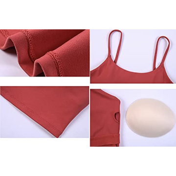 Women's Yoga Tank with Built-in Bra Padded Support Workout Top