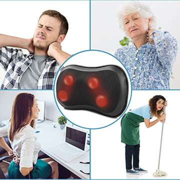 RENPHO Back Neck Massager with Heat Shiatsu Massage Pillow with Deep Tissue Kneading for Shoulders Lower Back Leg Calf Body Muscle, Gifts for Mom Dad at Car Home Office Chair