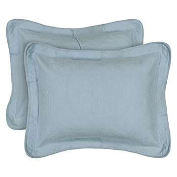 HISTORIC CHARLESTON King Charles Modern Farmhouse Floral Matelasse Decorative Pillowcase, 100% Cotto...