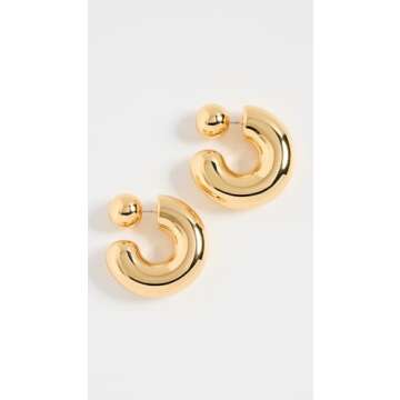 Jenny Bird Women's Tome Large Hoops, High Polish Gold - Elegant and Timeless Statement Jewelry