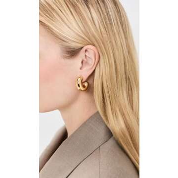 Jenny Bird Tome Large Hoops - High Polish Gold Luxury Earrings