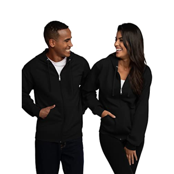 Eversoft Fleece Hoodies – Black Full Zip for Men