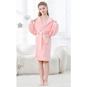 Umeyda Kids Hooded Robe, Soft Cotton Comfort for Ages 4-10