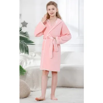 Umeyda Kids Hooded Robe, Soft Cotton Comfort for Ages 4-10