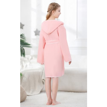 Umeyda Kids Hooded Robe, Soft Cotton Comfort for Ages 4-10