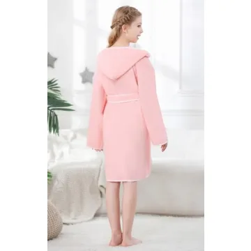 Umeyda Kids Hooded Robe, Soft Cotton Comfort for Ages 4-10