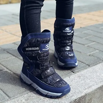 GUBARUN Boys Snow Boots Kids Outdoor Warm Shoes Waterproof (Blue, 7)
