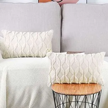 MADIZZ Soft Plush Decorative Pillow Covers 12x20