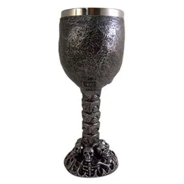 Metallic Skull Wine Goblet with Stainless Steel Liner