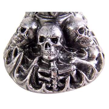 Metallic Finish Grinning Skull Wine Goblet with Stainless Steel Liner, 5 Ounce