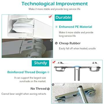 AECOJOY 13'×10' Patio Awning - Retractable Shade Cover with Crank Handle