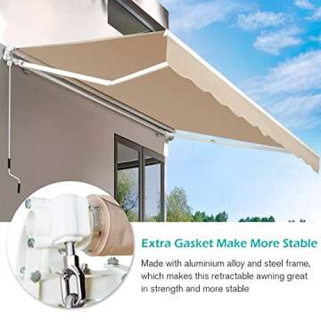 Premium AECOJOY 13'×10' Patio Retractable Awning