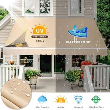 Premium AECOJOY 13'×10' Patio Retractable Awning