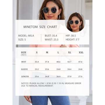 Minetom Women's Long Sleeve Tops Quarter Zip Pullover Collared Shirts Fall Clothes A Navy Blue